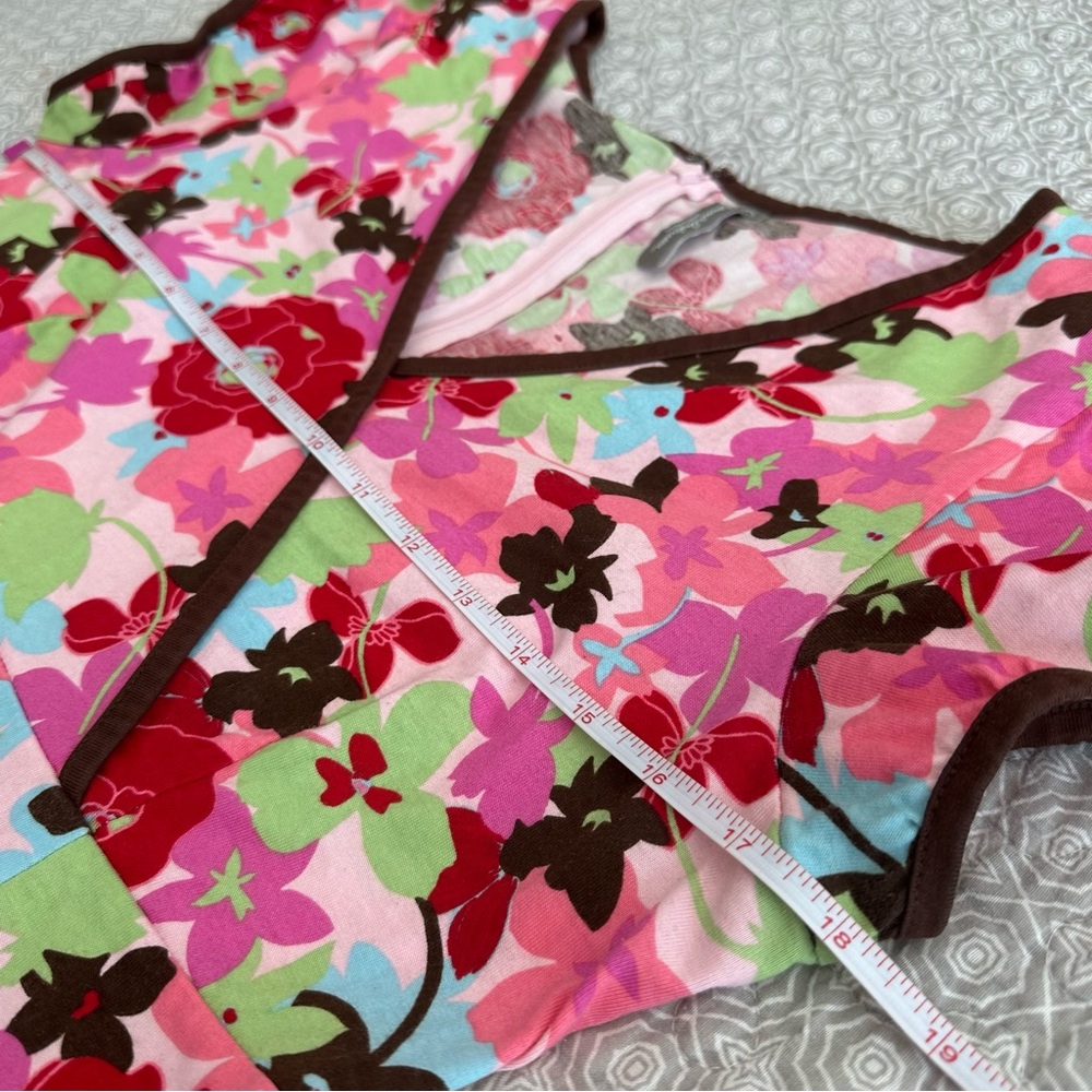Hanna Andersson Women’s Pink Floral V-Neck Fit & Flare Dress Short Sleeve Size M - Picture 6 of 10